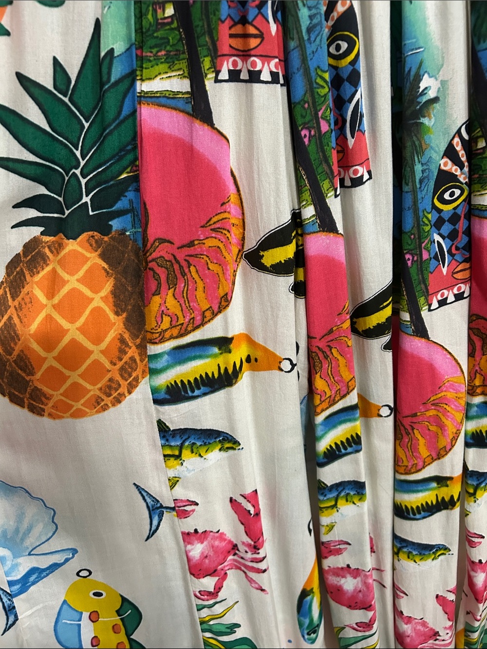 NWT • TRUE DESTINATIONS • Wide-Leg Tropical Print Pineapple Palazzo Pants - Picture 10 of 13